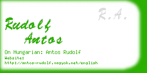 rudolf antos business card